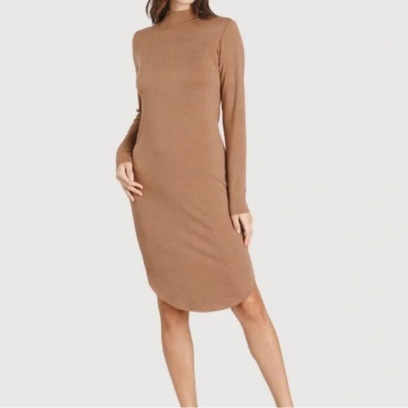 Kit and Ace Mock Neck Brushed French Terry Midi Dress - Picture 1 of 9